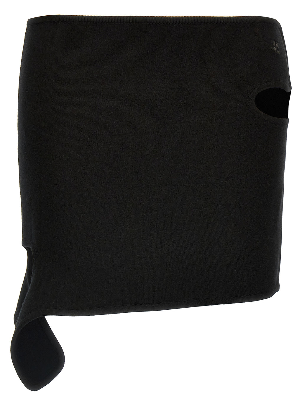 Black Viscose Loop Milano Knitted Mini Skirt