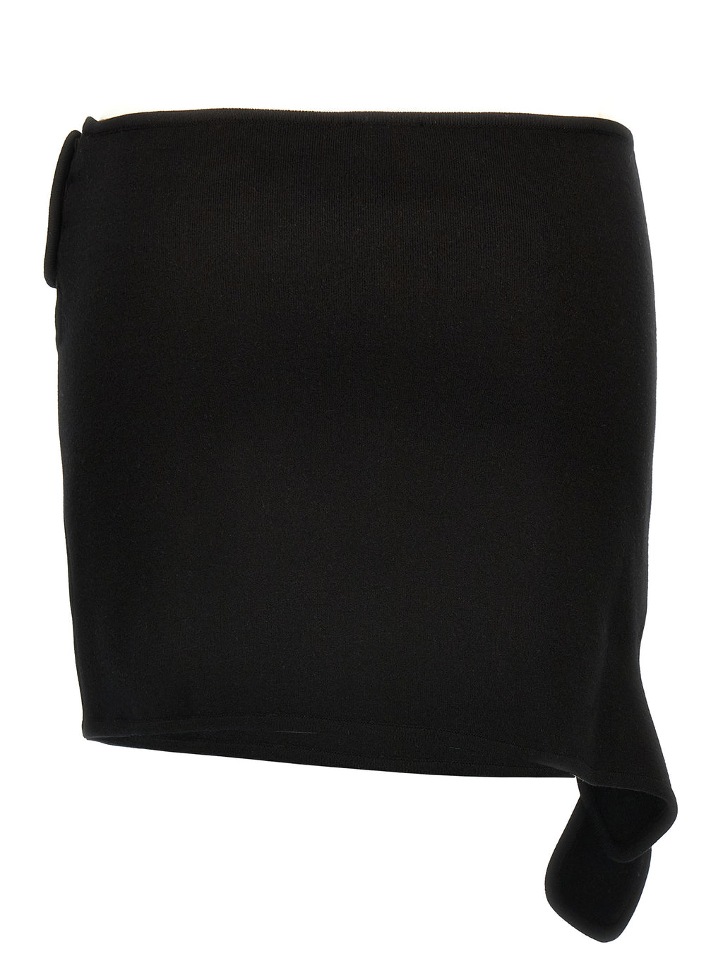 Black Viscose Loop Milano Knitted Mini Skirt