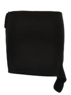 Black Viscose Loop Milano Knitted Mini Skirt