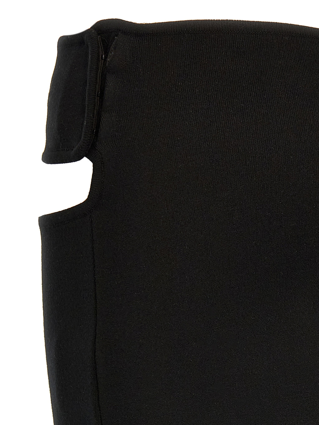 Black Viscose Loop Milano Knitted Mini Skirt