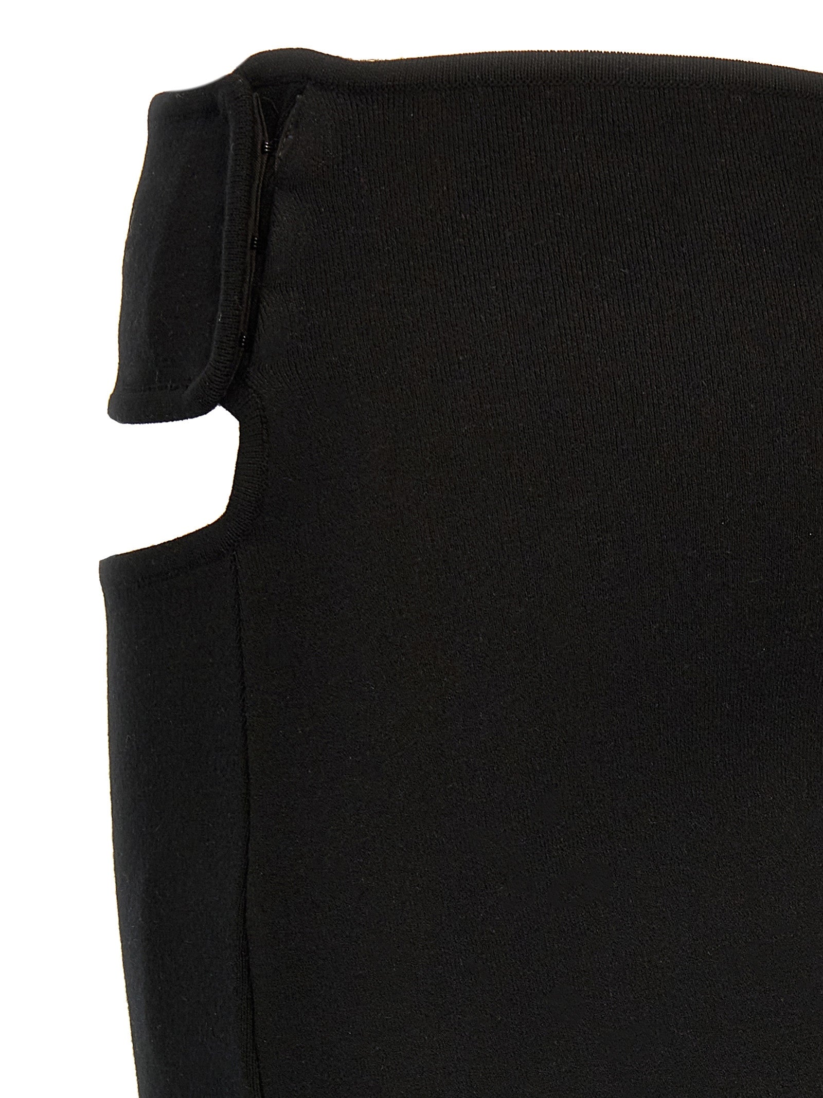 Black Viscose Loop Milano Knitted Mini Skirt