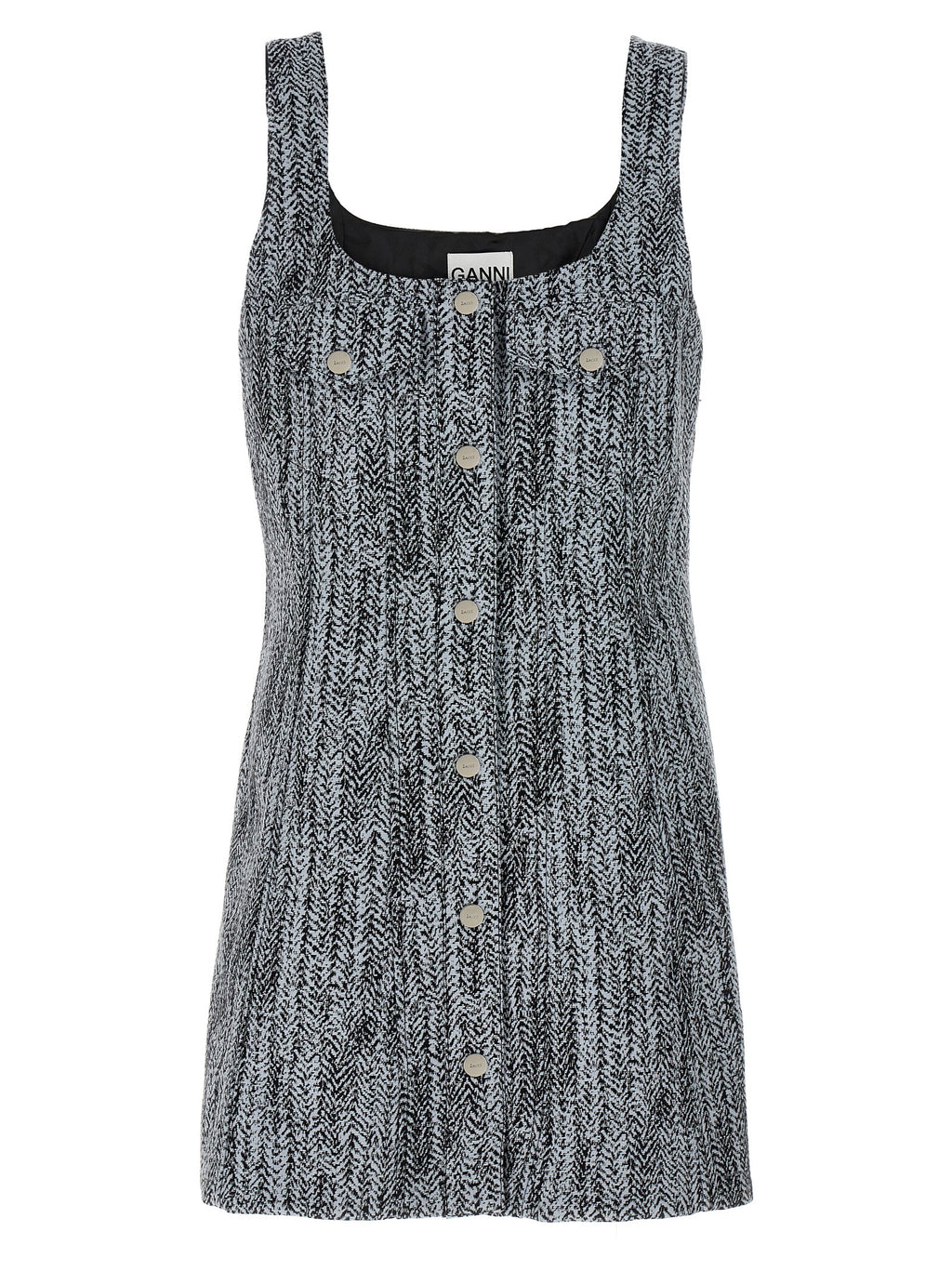 Multicolor Cotton Tweed Mini Dress