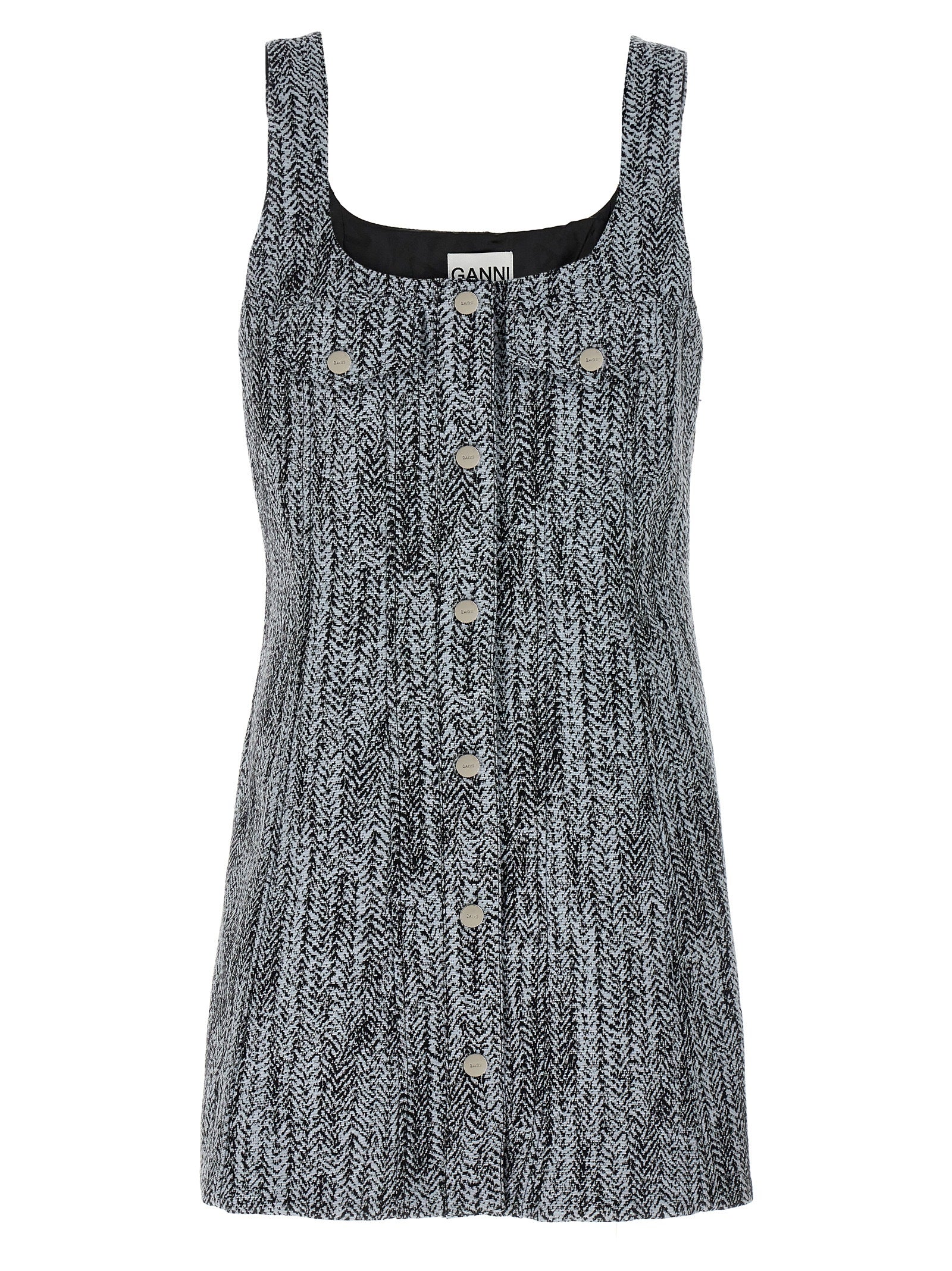 Multicolor Cotton Tweed Mini Dress