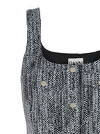 Multicolor Cotton Tweed Mini Dress