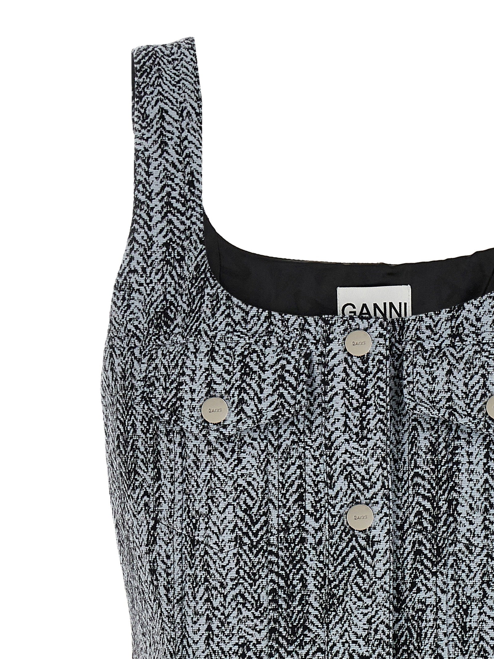 Multicolor Cotton Tweed Mini Dress