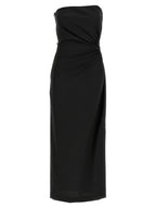 Silva Virgin Wool Mohair Silk Off-The-Shoulder Long Dress