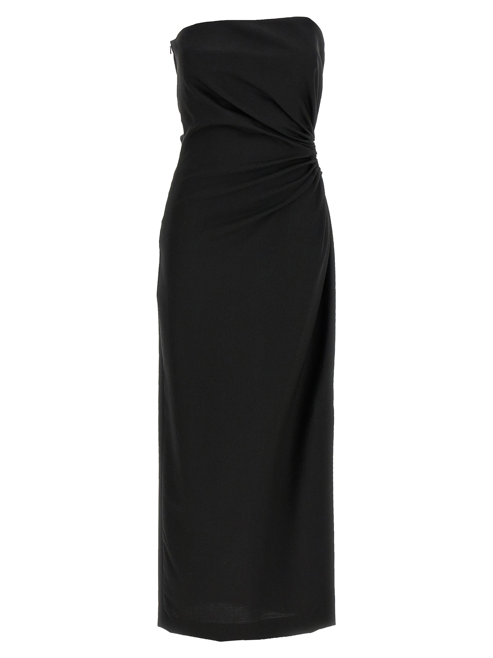Silva Virgin Wool Mohair Silk Off-The-Shoulder Long Dress