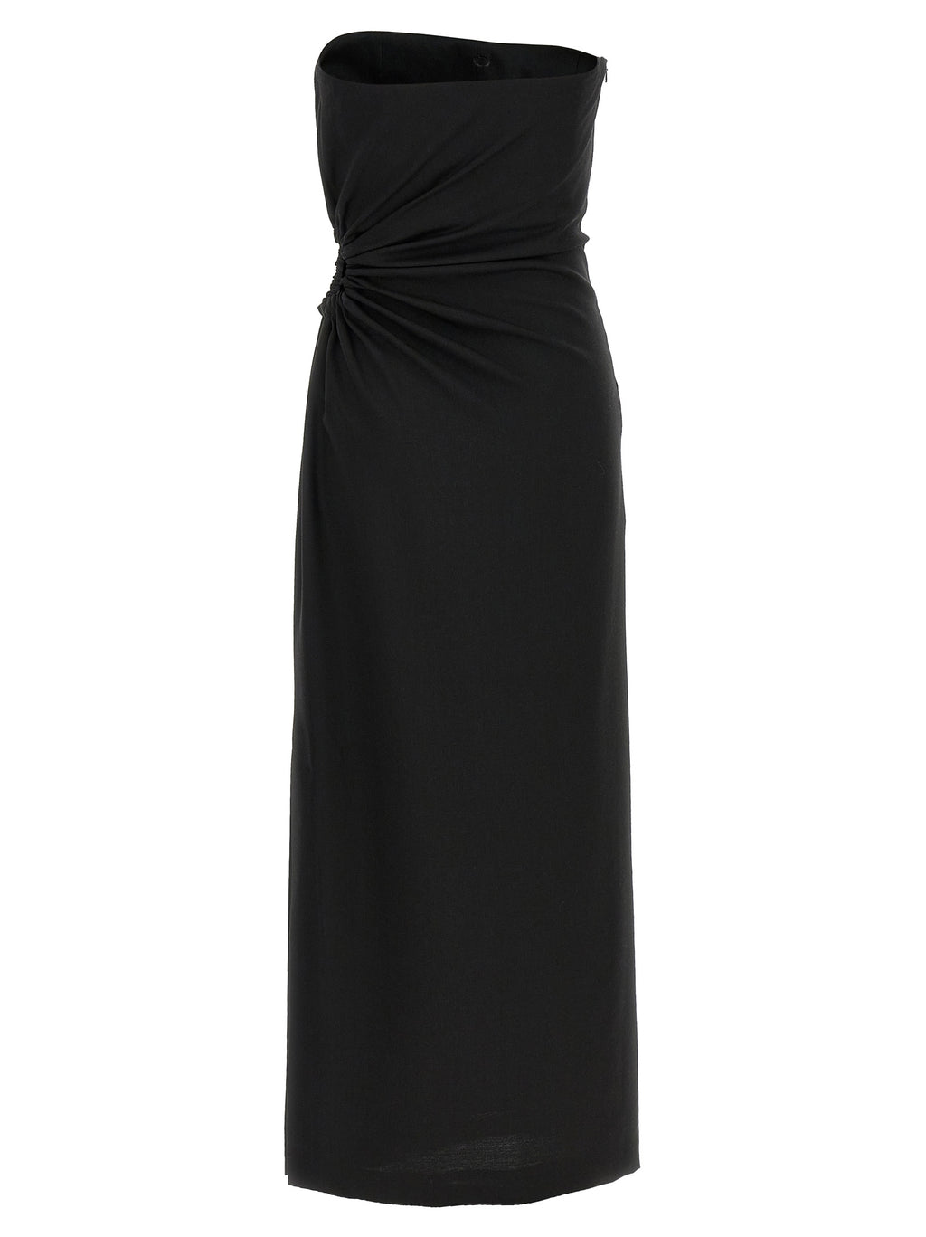 Silva Virgin Wool Mohair Silk Off-The-Shoulder Long Dress
