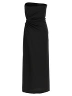 Silva Virgin Wool Mohair Silk Off-The-Shoulder Long Dress