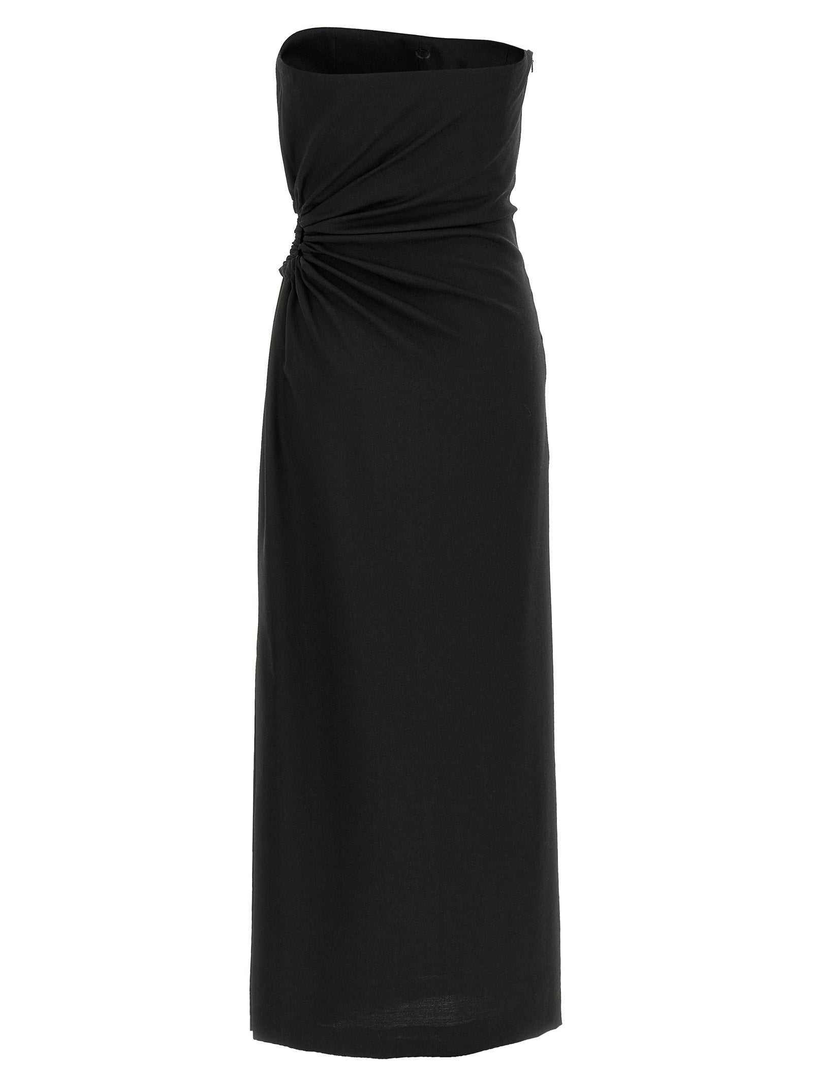 Silva Virgin Wool Mohair Silk Off-The-Shoulder Long Dress