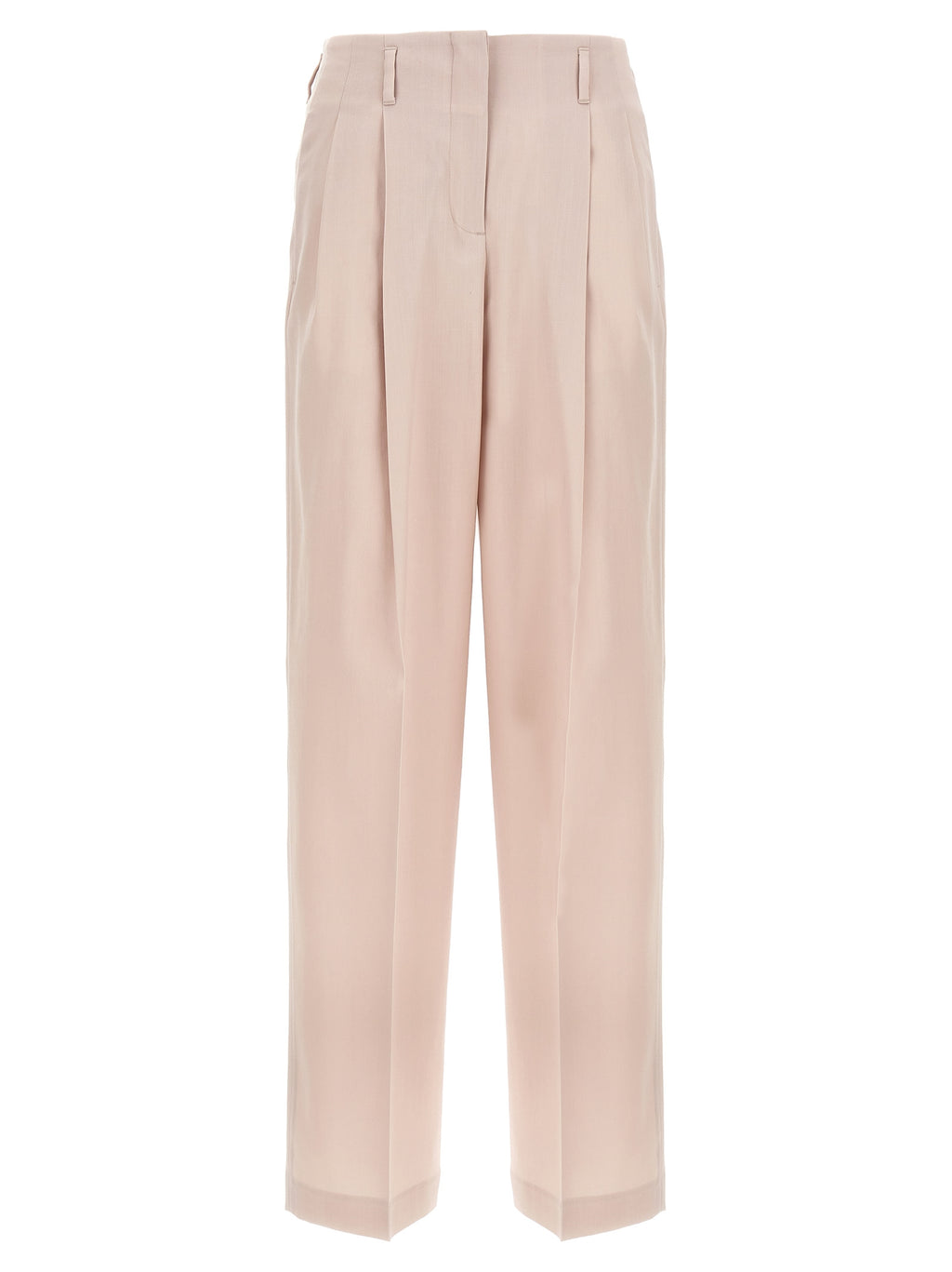 Pink Wide-Leg Virgin Wool Pants