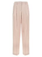 Pink Wide-Leg Virgin Wool Pants