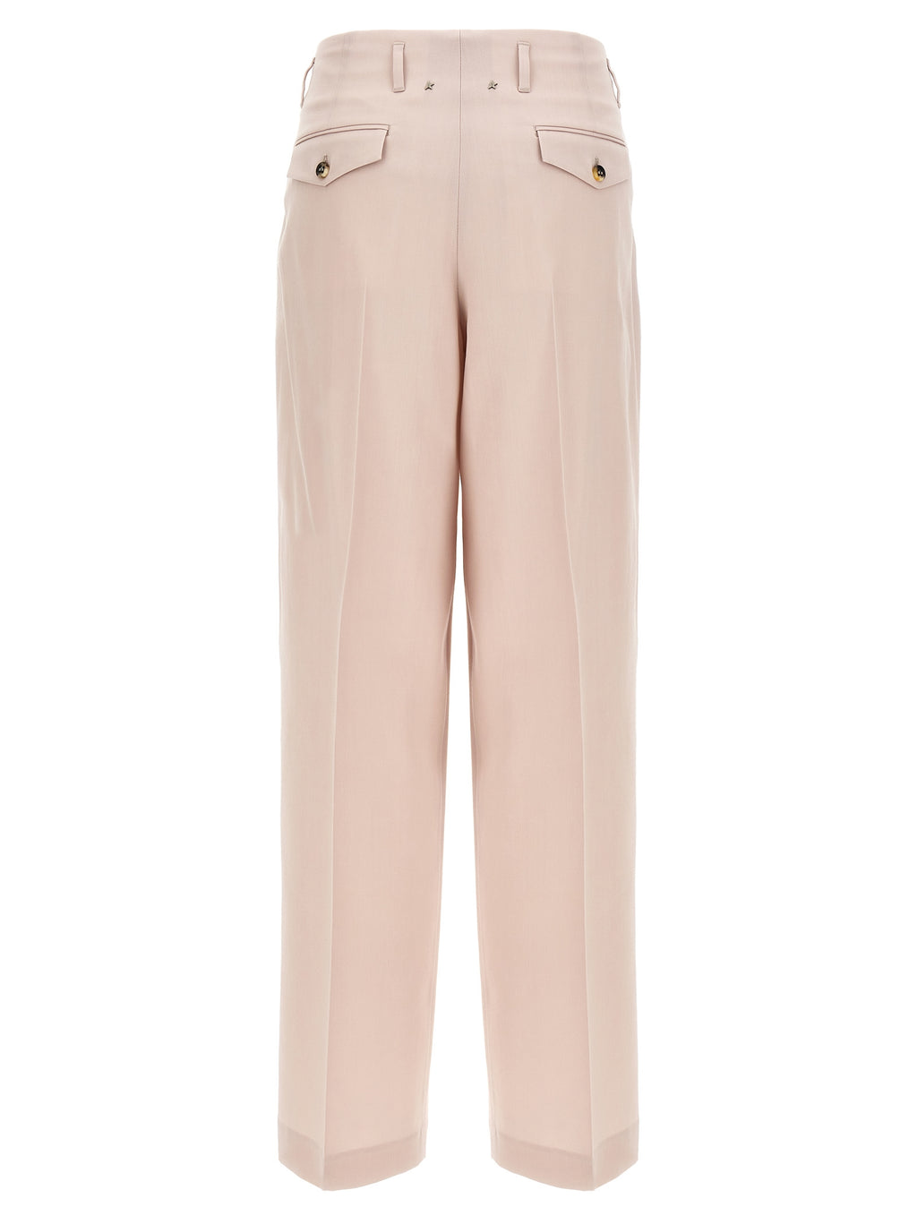 Pink Wide-Leg Virgin Wool Pants