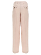 Pink Wide-Leg Virgin Wool Pants