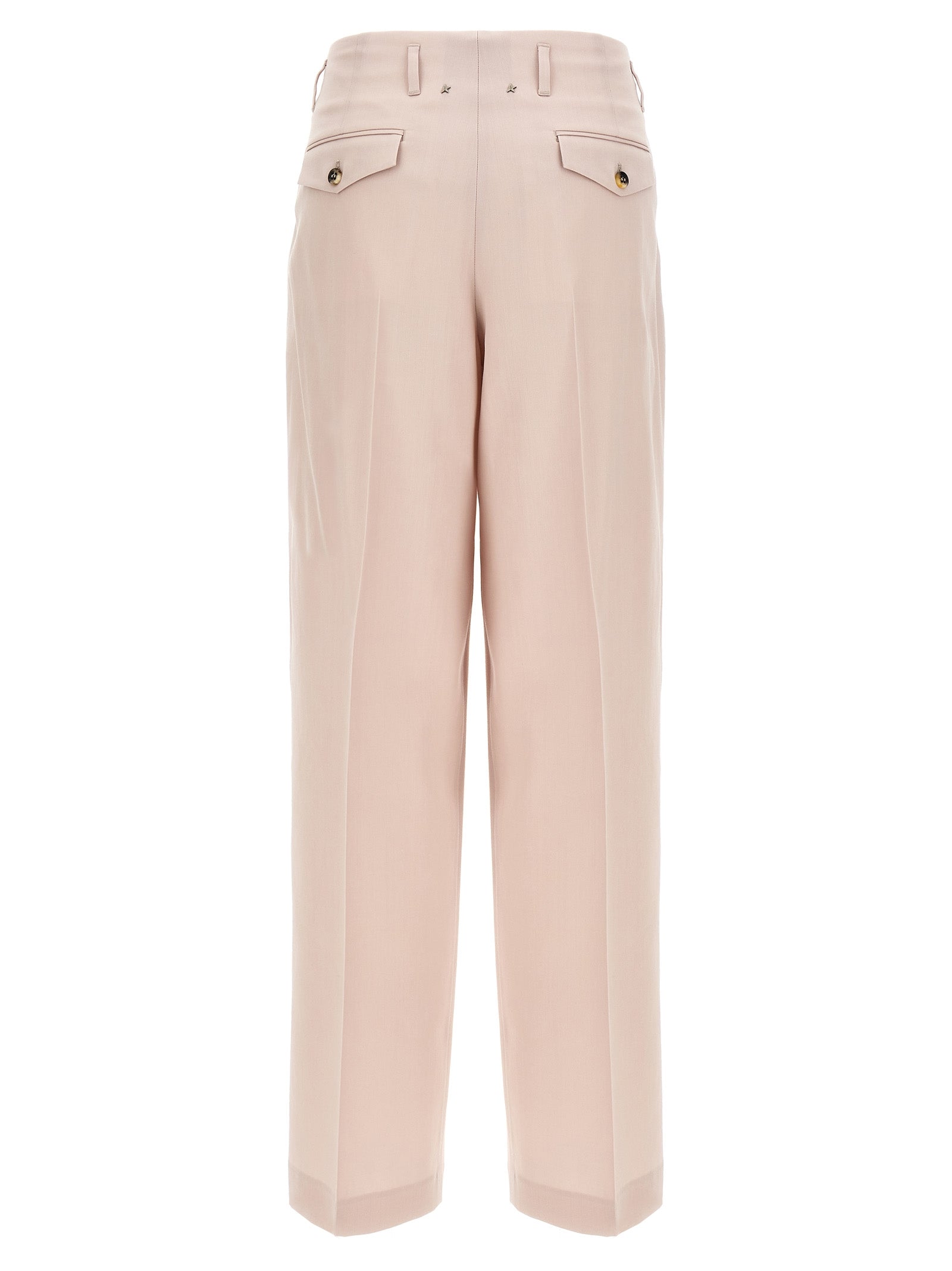 Pink Wide-Leg Virgin Wool Pants