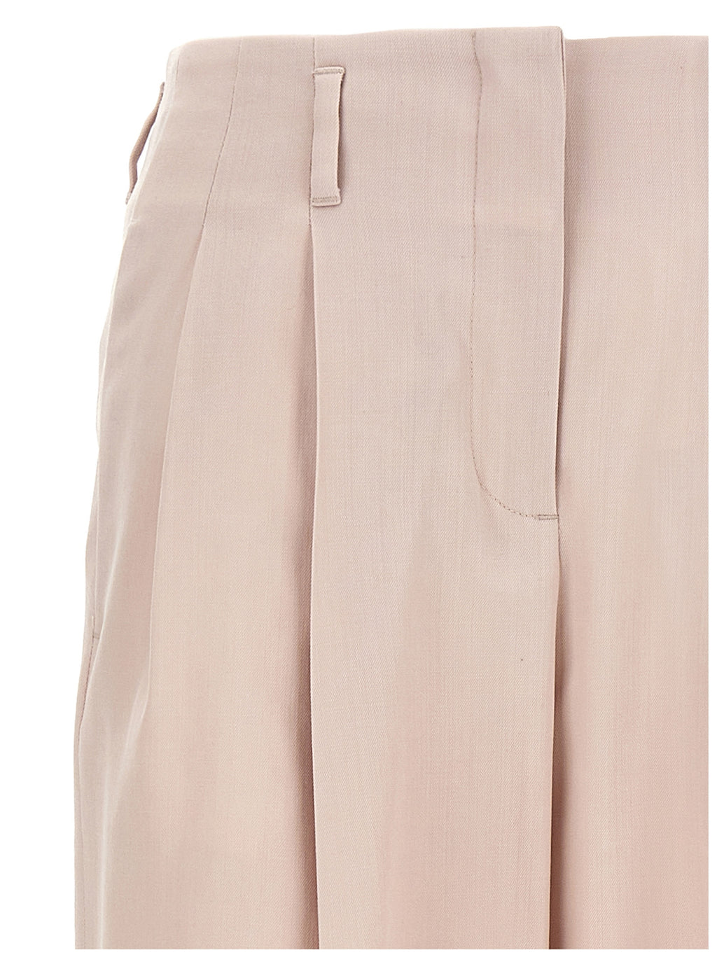 Pink Wide-Leg Virgin Wool Pants