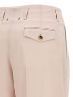 Pink Wide-Leg Virgin Wool Pants