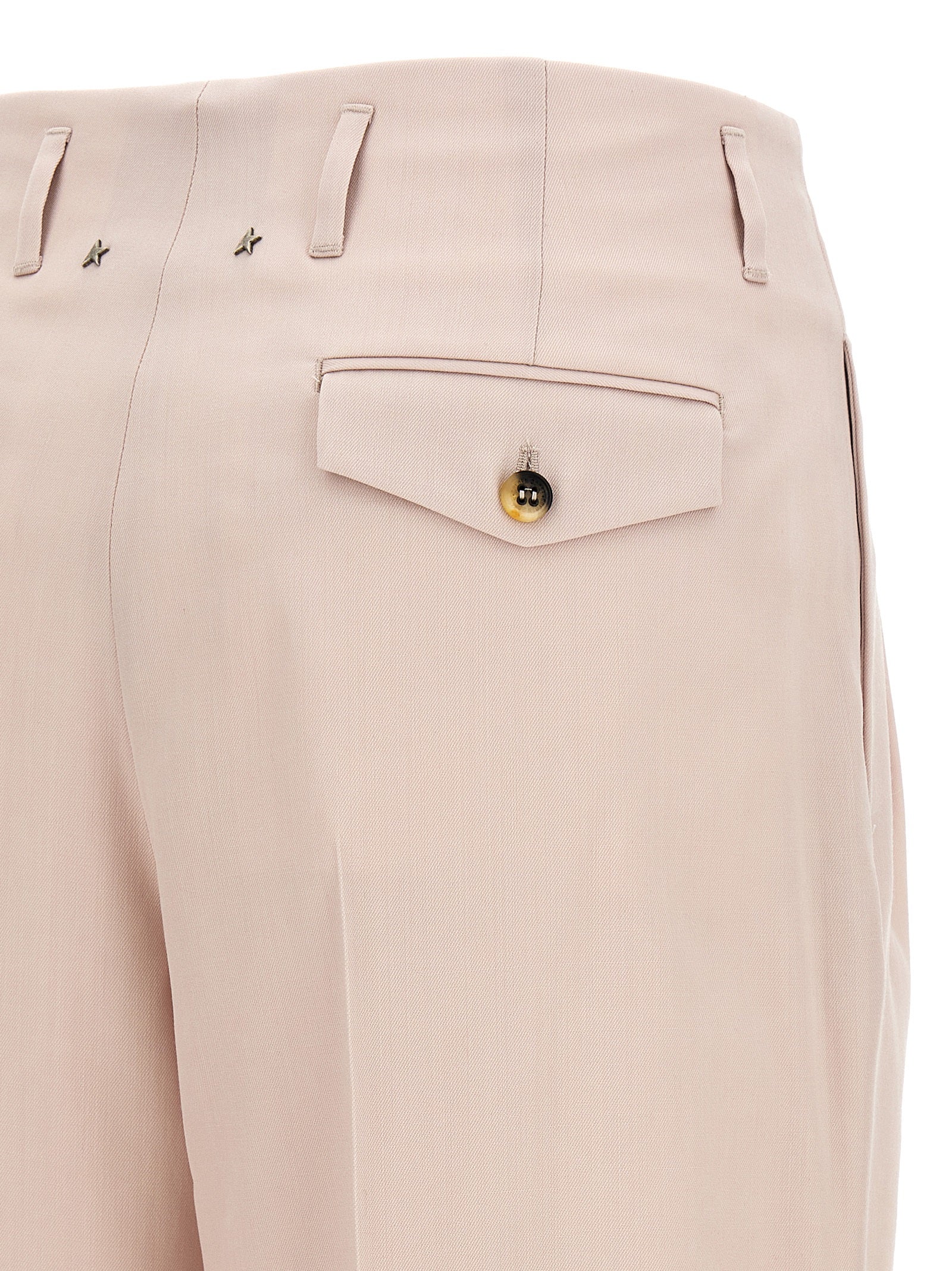 Pink Wide-Leg Virgin Wool Pants