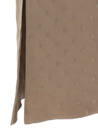 Gray Silk Floral Jacquard Midi Dress