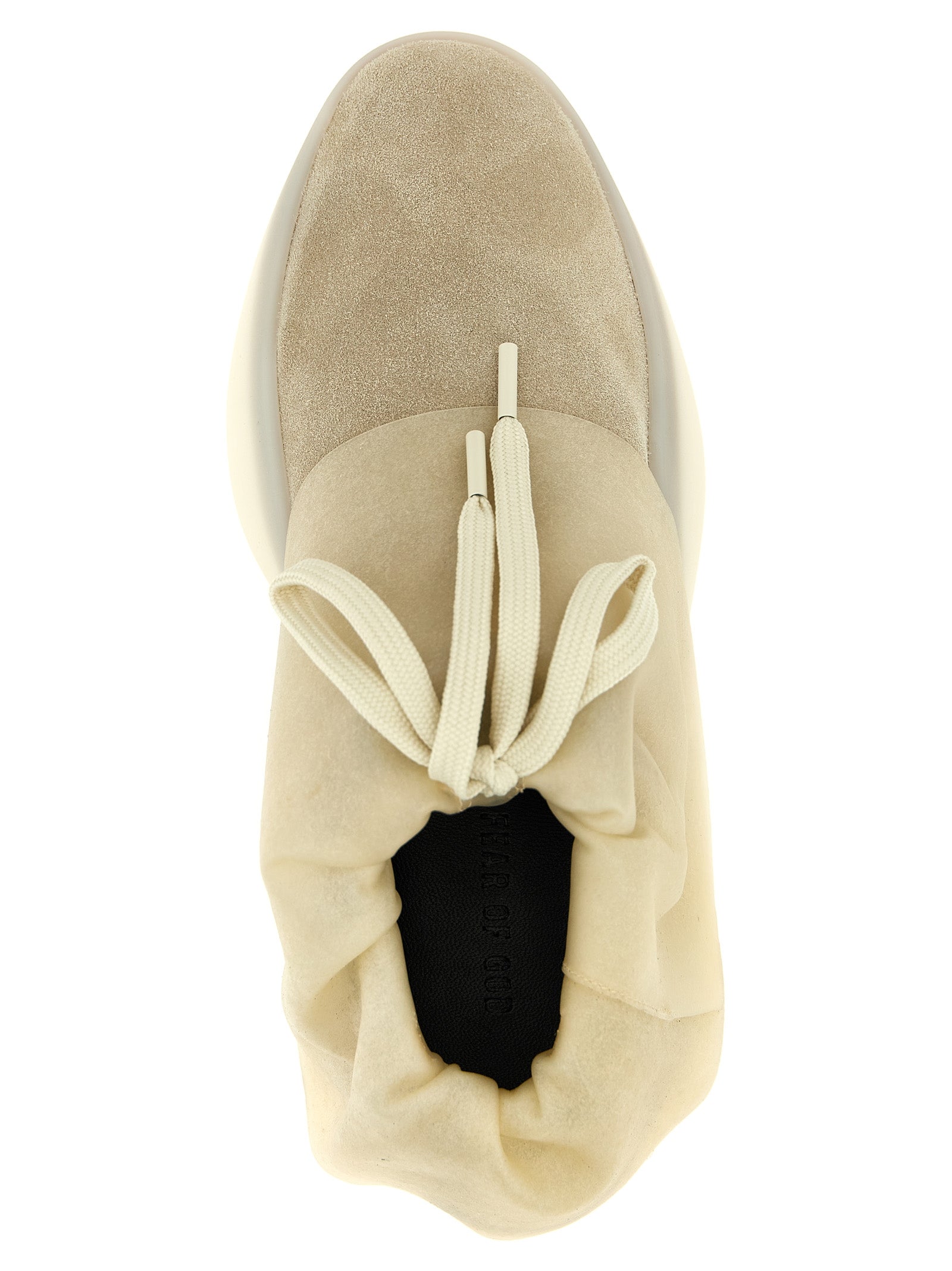 Beige Leather Moc Runner Sneakers