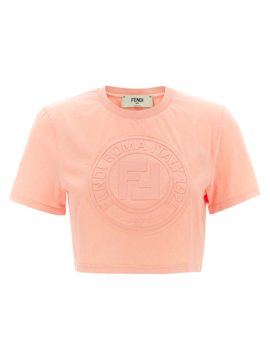 Pink Cotton Roma Crop T-Shirt