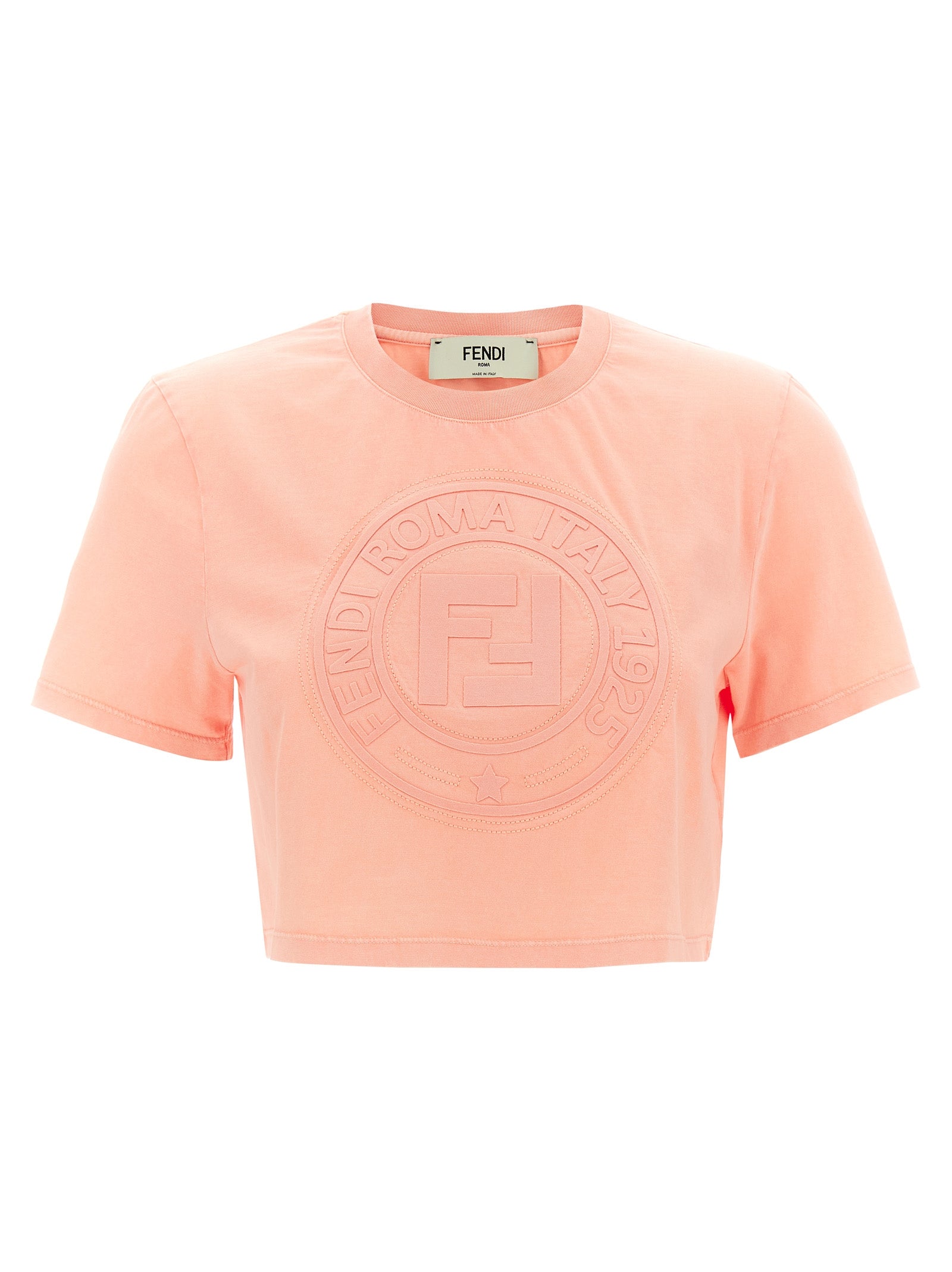 Pink Cotton Roma Crop T-Shirt