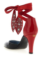 Two-Tone Goatskin Foliefoliage Pumps