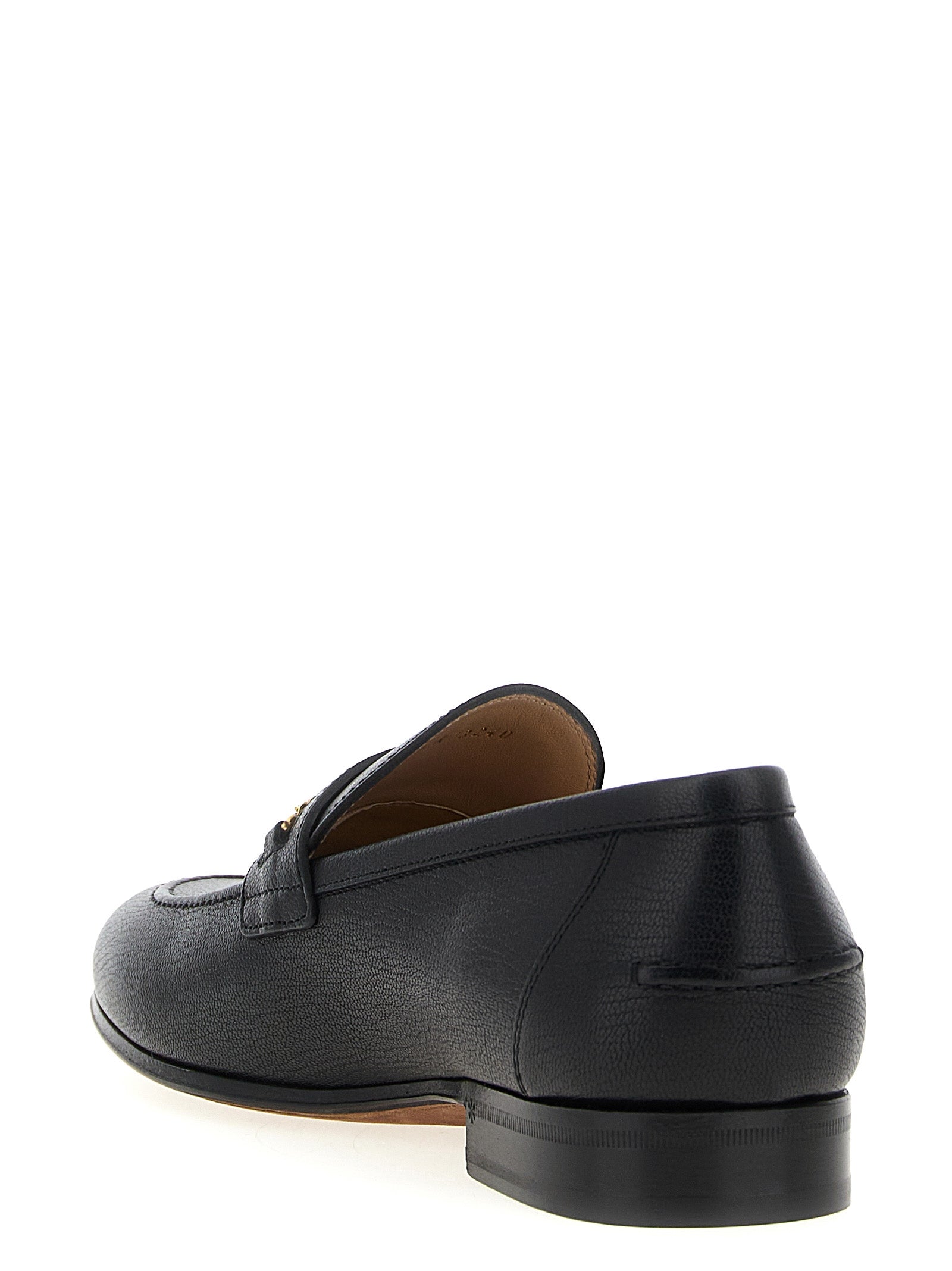 Black Goat Leather Slip-On Loafers