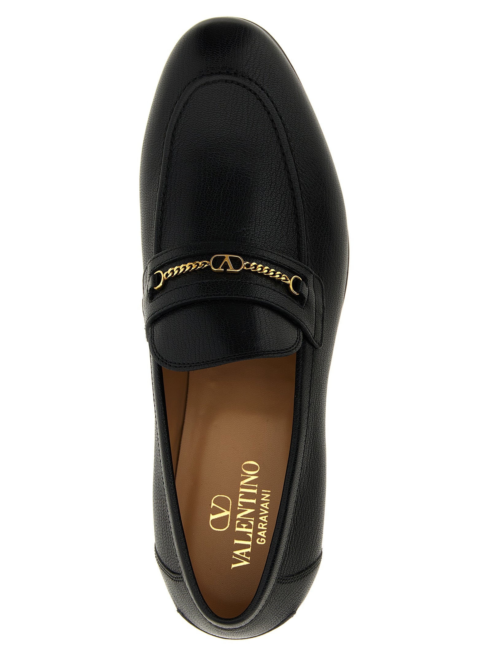 Black Goat Leather Slip-On Loafers