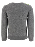 Gray Merino Wool and Cashmere Check Cardigan