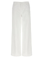 Alicent White Cotton High-Waisted Wide-Leg Jeans