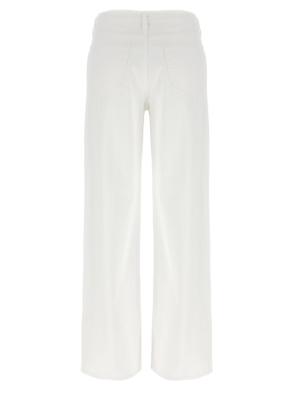 Alicent White Cotton High-Waisted Wide-Leg Jeans