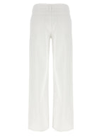 Alicent White Cotton High-Waisted Wide-Leg Jeans