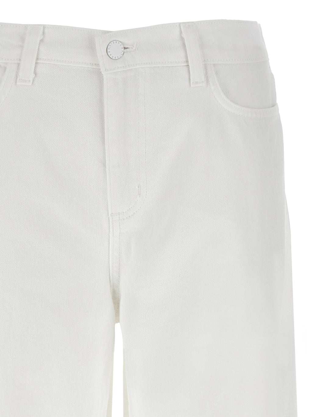 Alicent White Cotton High-Waisted Wide-Leg Jeans