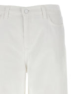 Alicent White Cotton High-Waisted Wide-Leg Jeans