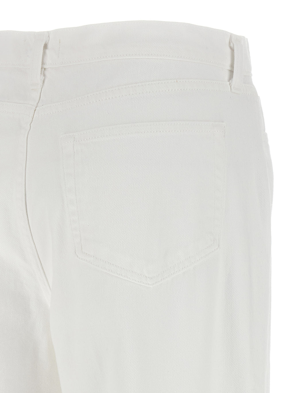Alicent White Cotton High-Waisted Wide-Leg Jeans
