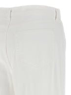 Alicent White Cotton High-Waisted Wide-Leg Jeans