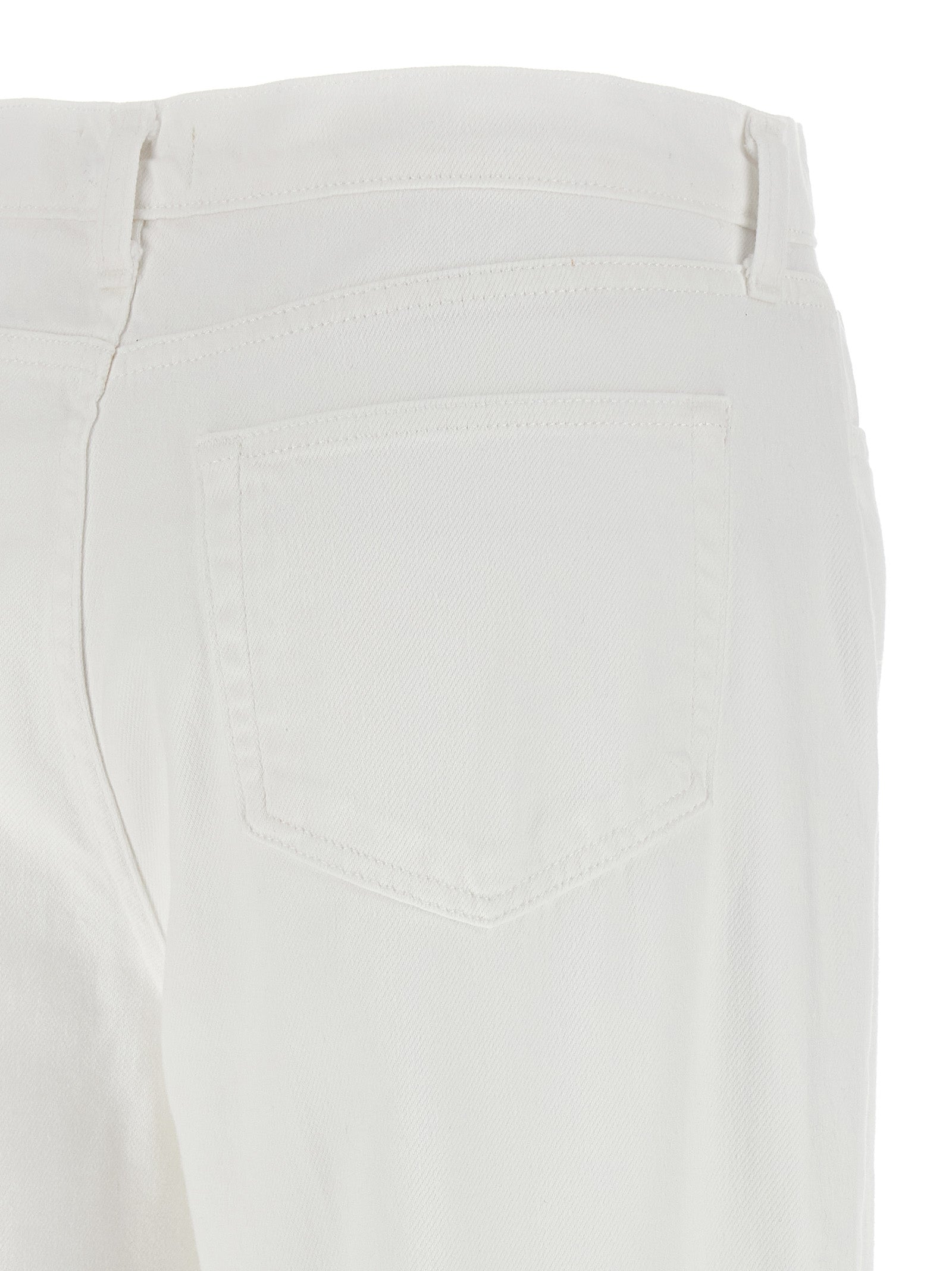 Alicent White Cotton High-Waisted Wide-Leg Jeans