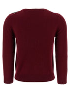 Bordeaux Merino Wool And Cashmere Argyle Cardigan