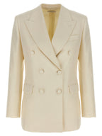 Silk Wool Linen Flavia Double-Breasted Blazer