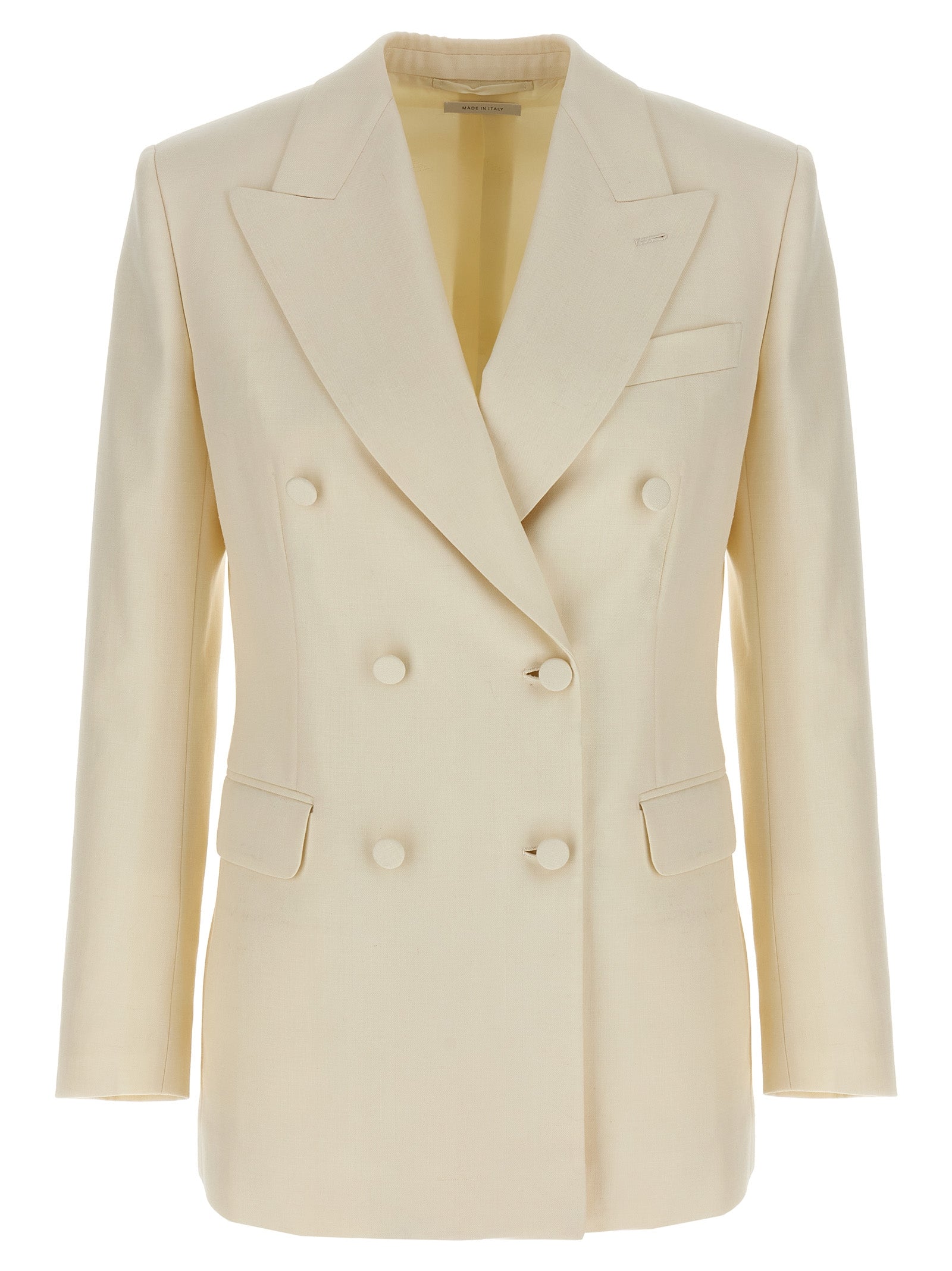 Silk Wool Linen Flavia Double-Breasted Blazer