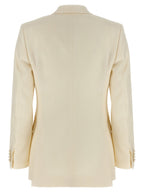 Silk Wool Linen Flavia Double-Breasted Blazer