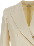 Silk Wool Linen Flavia Double-Breasted Blazer