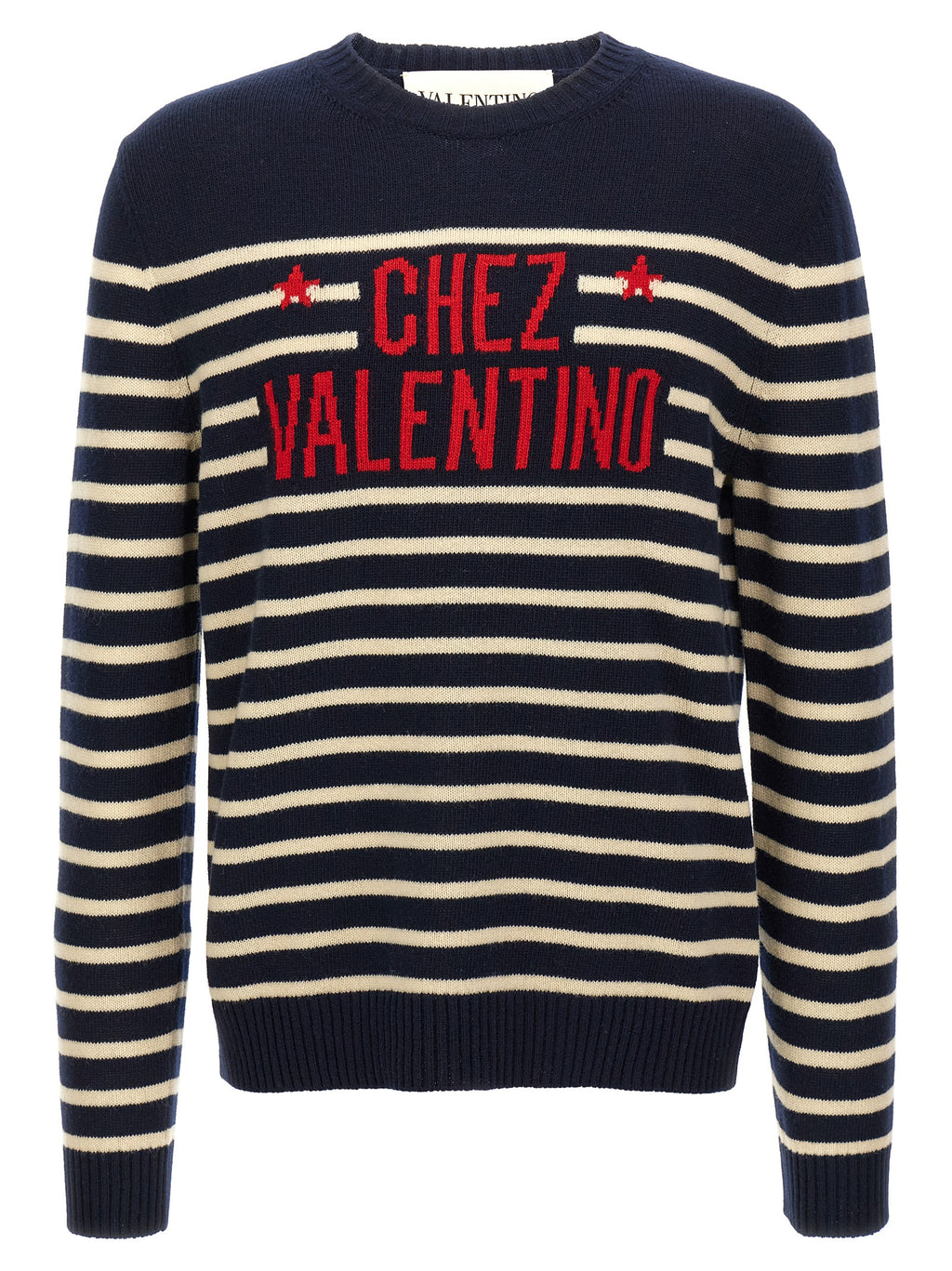 Blue Virgin Wool 'Chez Valentino' Cardigan