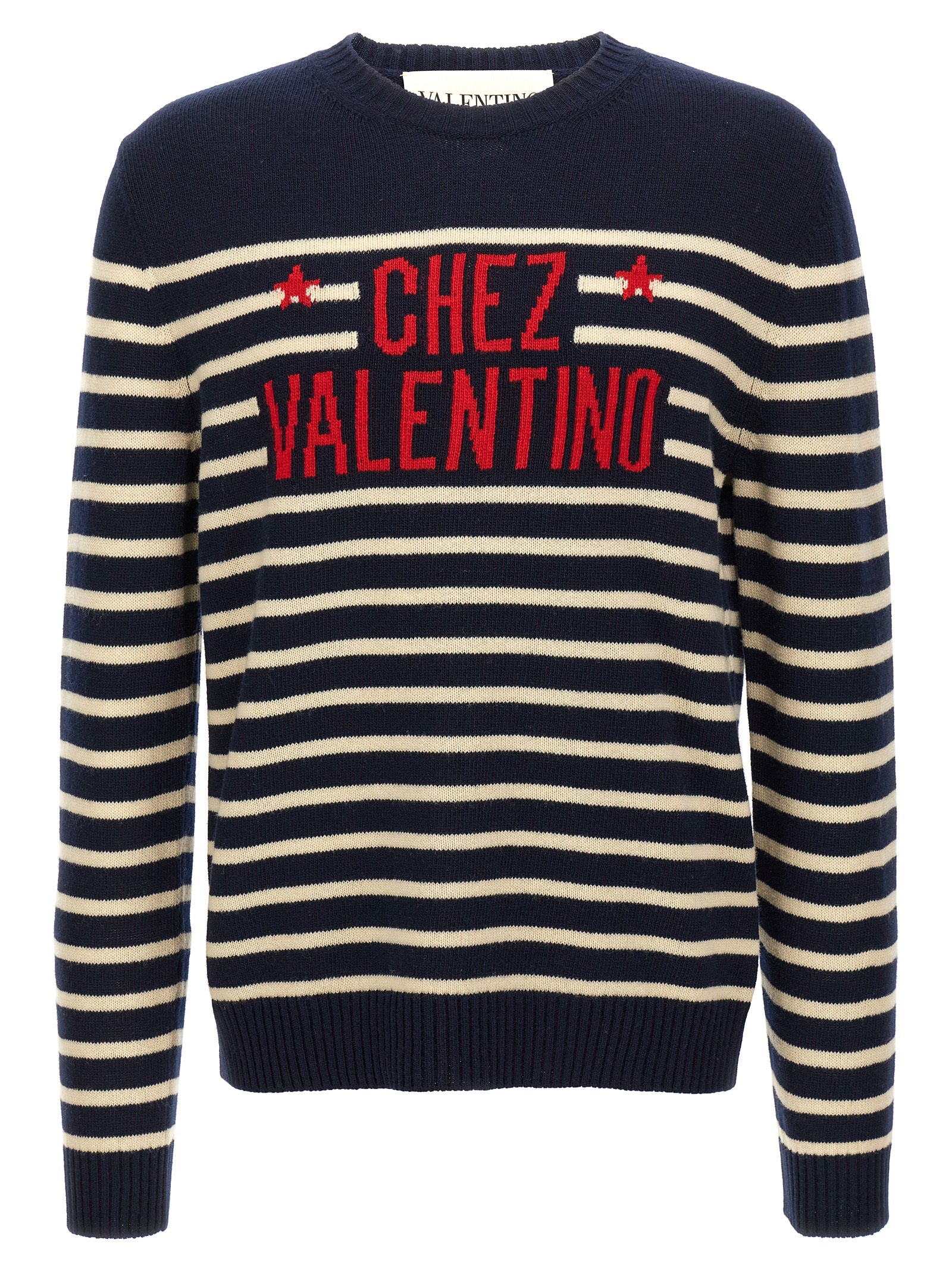 Blue Virgin Wool 'Chez Valentino' Cardigan