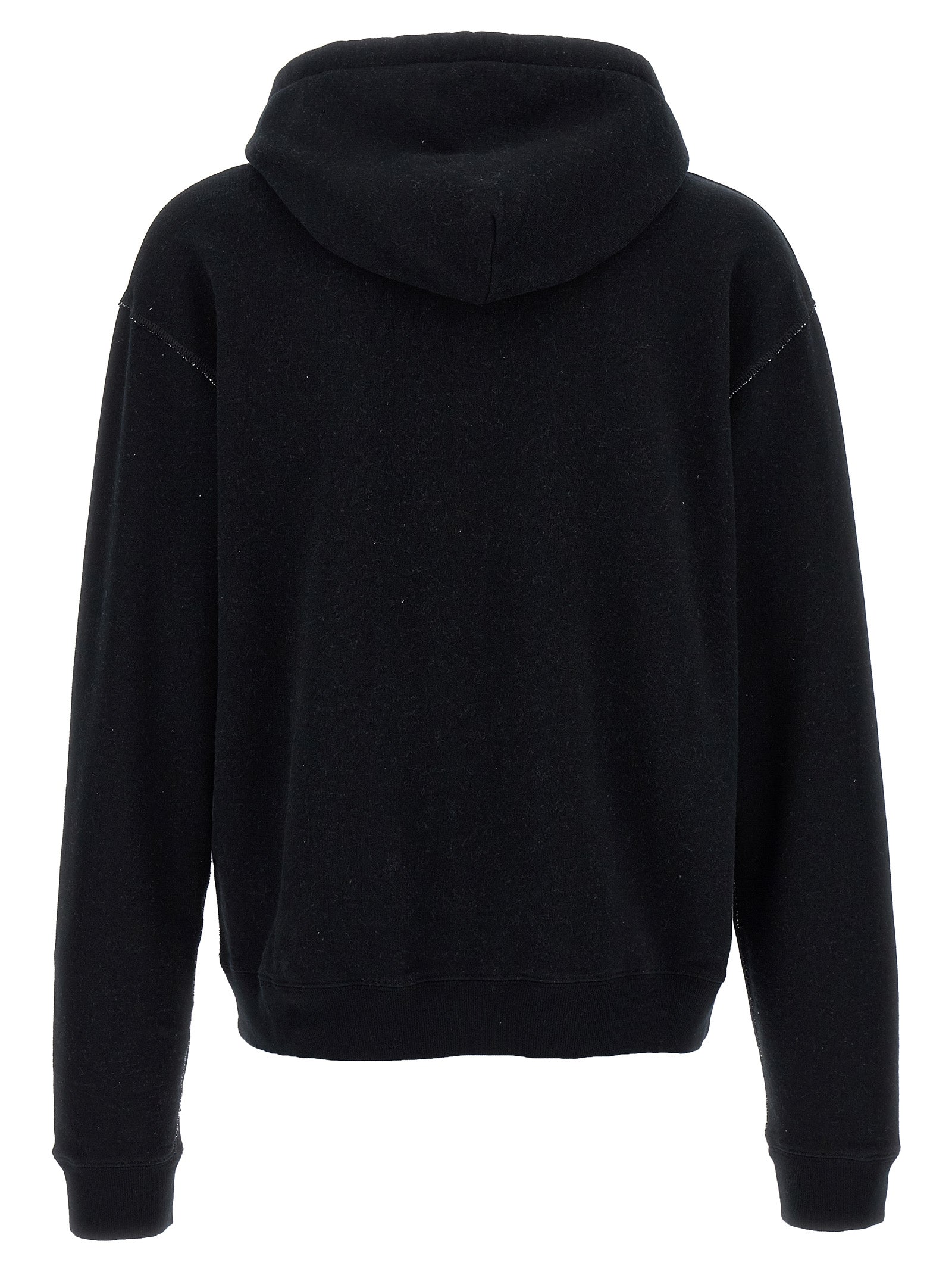 Black Cotton Sweatshirt with Chez Valentino Print