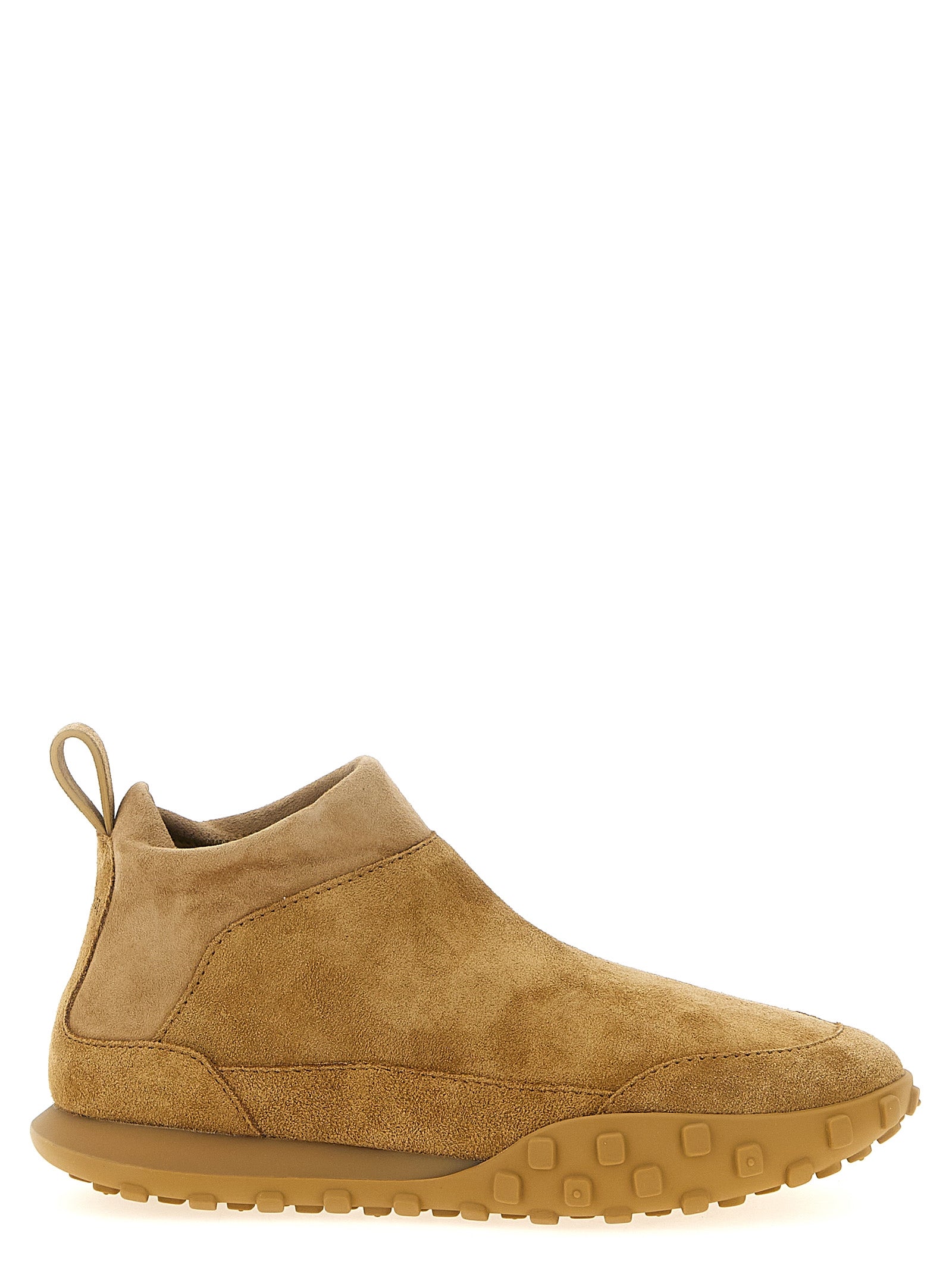 Beige Calfskin Suede Sneakers