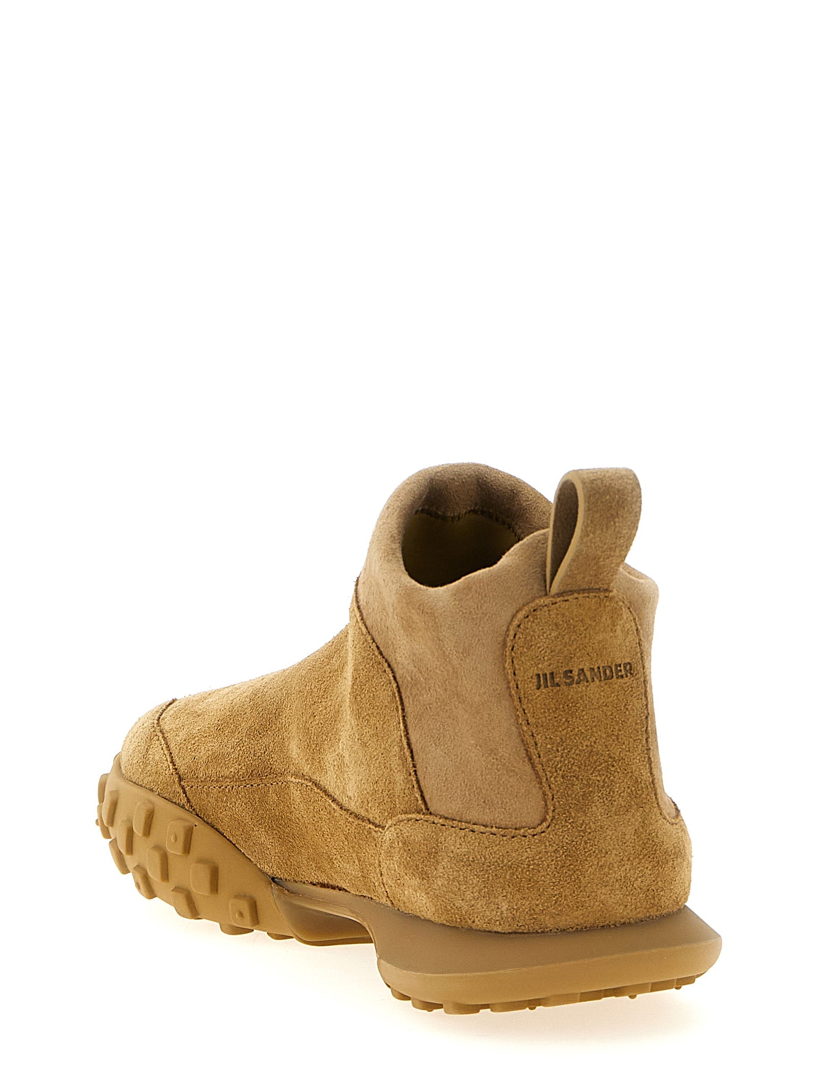 Beige Calfskin Suede Sneakers