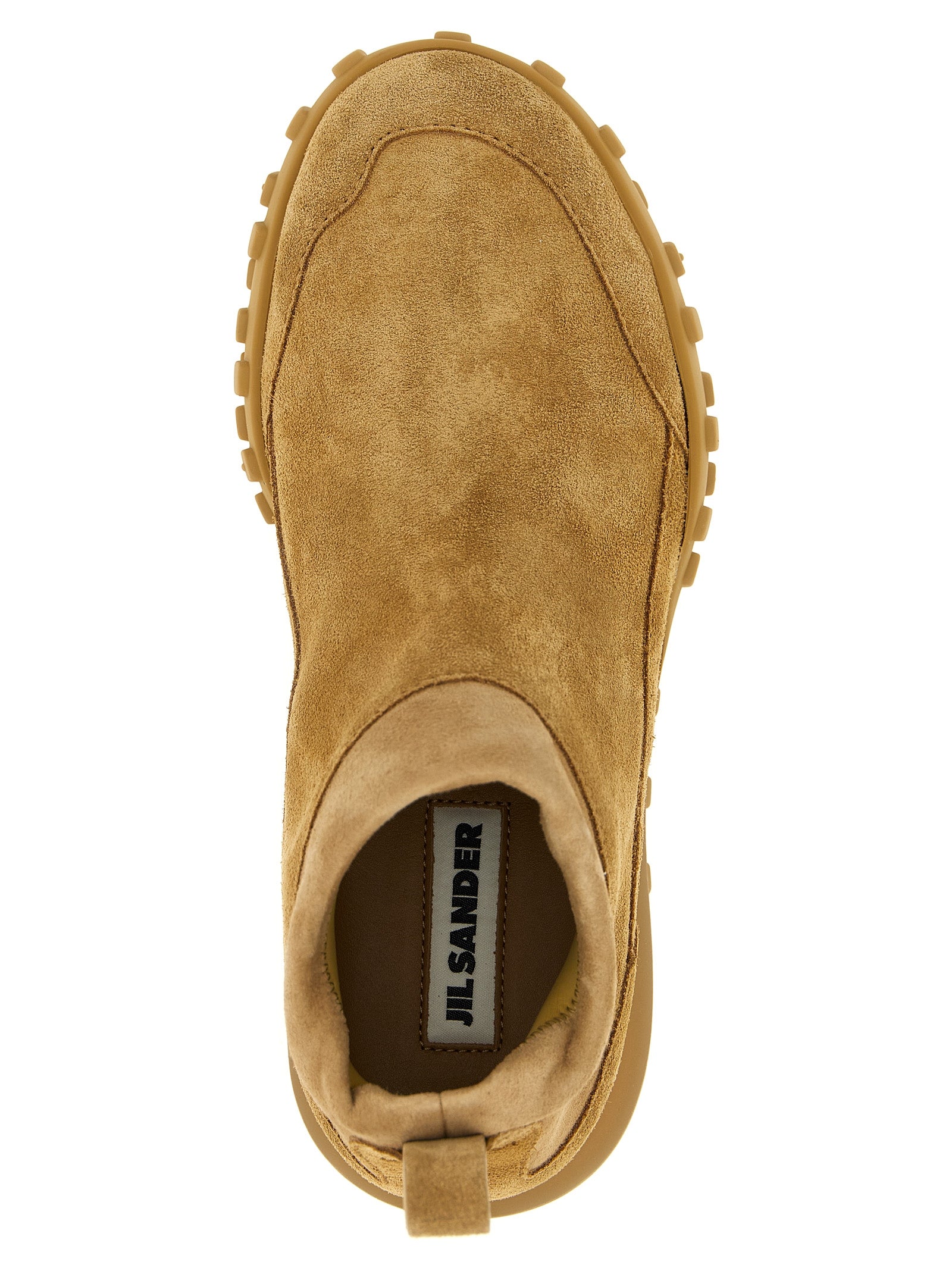 Beige Calfskin Suede Sneakers