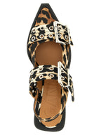 Leopard Satin Buckle Slingbacks